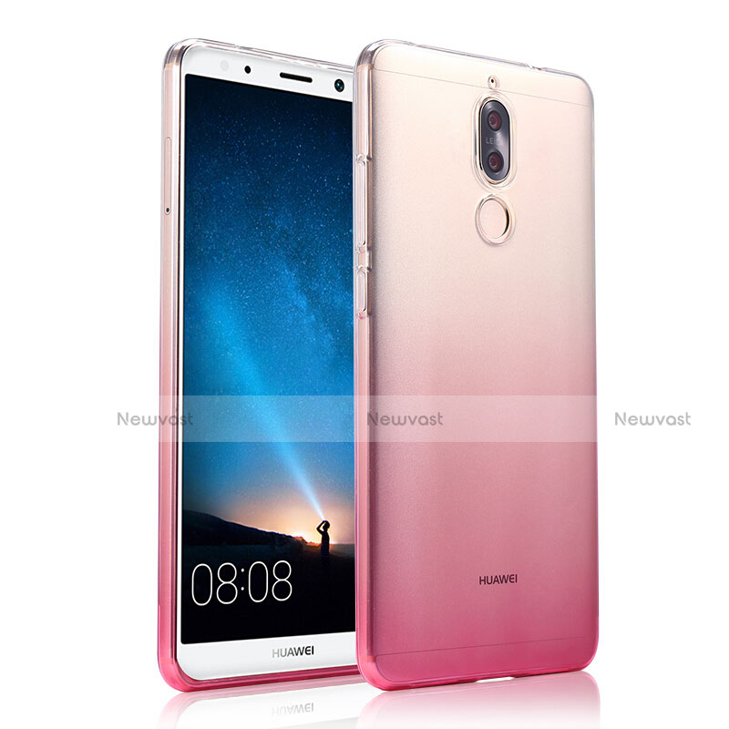 Ultra Slim Transparent Gel Gradient Soft Case for Huawei Maimang 6 Pink
