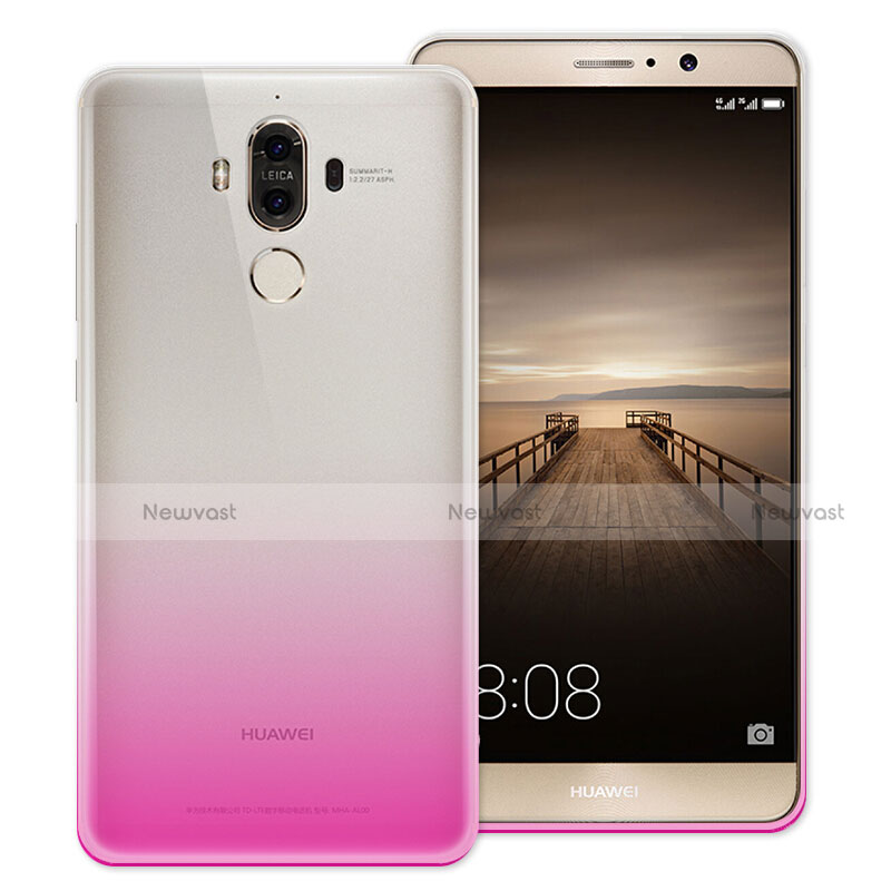 Ultra Slim Transparent Gel Gradient Soft Case for Huawei Mate 9 Pink