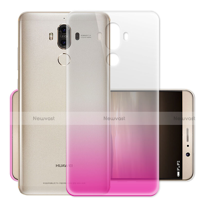 Ultra Slim Transparent Gel Gradient Soft Case for Huawei Mate 9 Pink