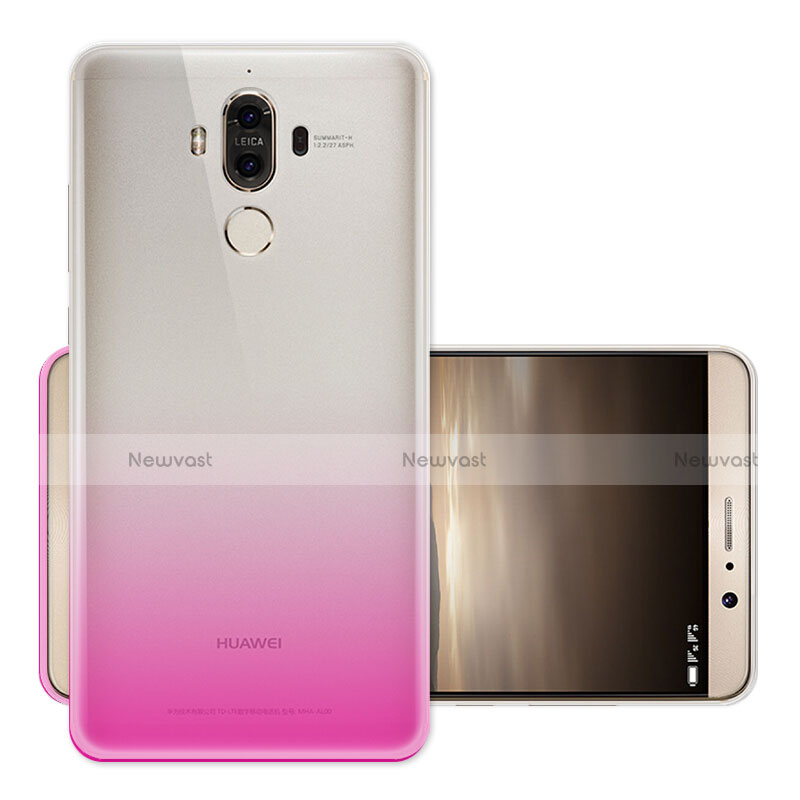 Ultra Slim Transparent Gel Gradient Soft Case for Huawei Mate 9 Pink