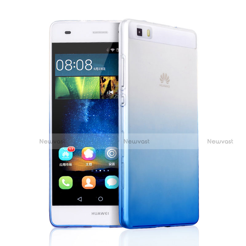 Ultra Slim Transparent Gel Gradient Soft Case for Huawei P8 Lite Blue