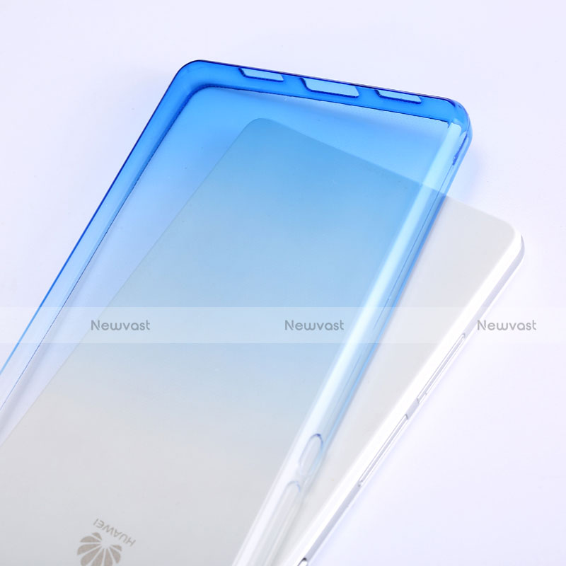 Ultra Slim Transparent Gel Gradient Soft Case for Huawei P8 Lite Blue