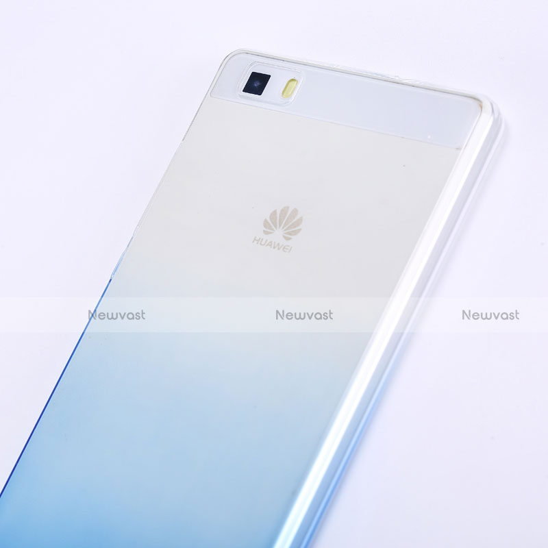 Ultra Slim Transparent Gel Gradient Soft Case for Huawei P8 Lite Blue