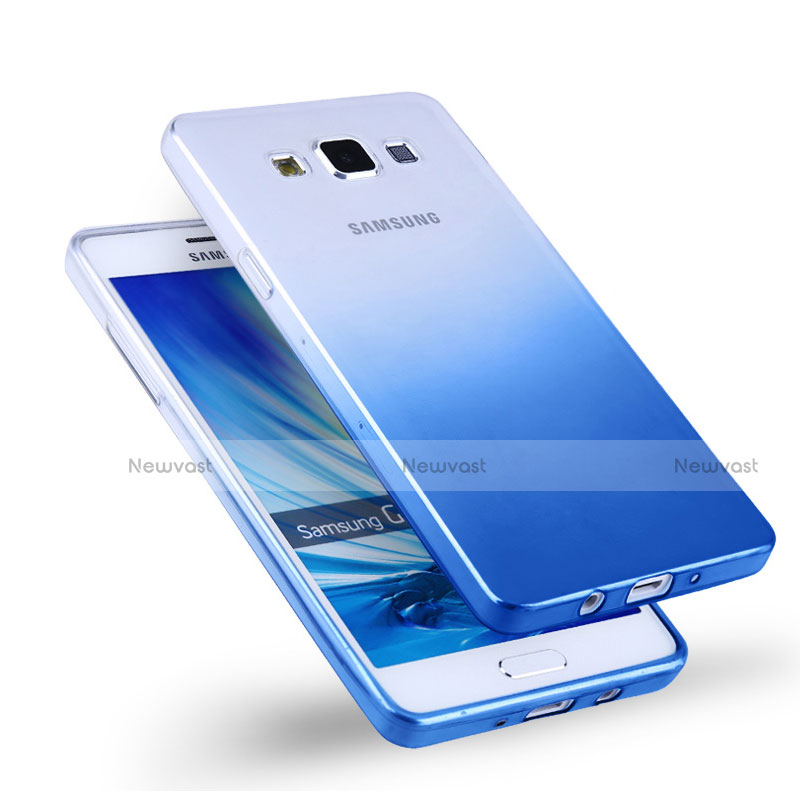 Ultra Slim Transparent Gel Gradient Soft Case for Samsung Galaxy A5 Duos SM-500F Blue