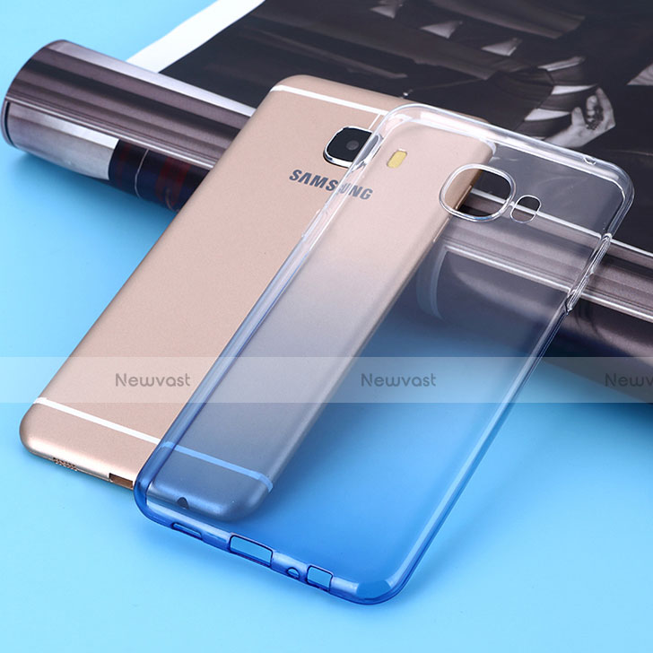 Ultra Slim Transparent Gel Gradient Soft Case for Samsung Galaxy C7 SM-C7000 Blue