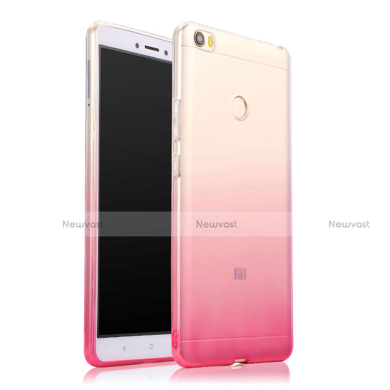 Ultra Slim Transparent Gel Gradient Soft Case for Xiaomi Mi Max Pink