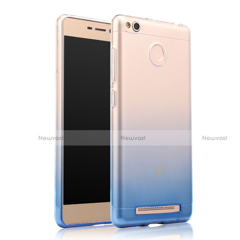 Ultra Slim Transparent Gel Gradient Soft Case for Xiaomi Redmi 3 High Edition Blue