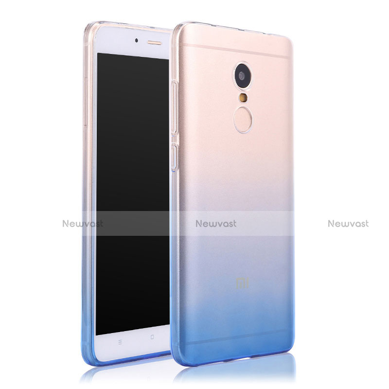 Ultra Slim Transparent Gel Gradient Soft Case for Xiaomi Redmi Note 4 Standard Edition Blue