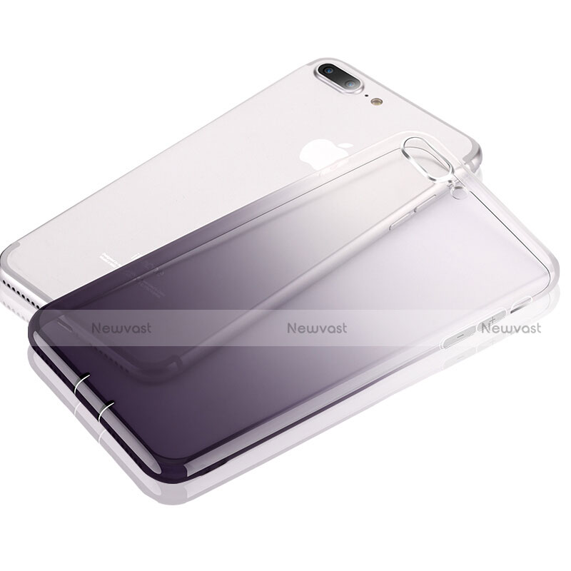 Ultra Slim Transparent Gel Gradient Soft Case G01 for Apple iPhone 7 Plus Gray