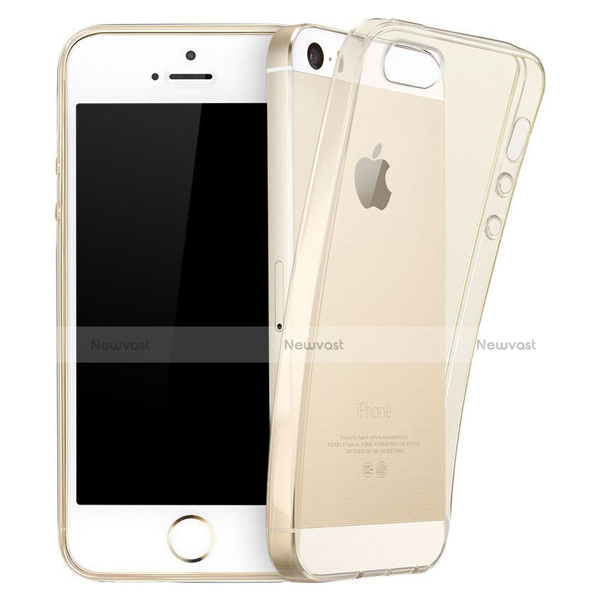 Ultra Slim Transparent Gel Soft Case for Apple iPhone 5 Gold