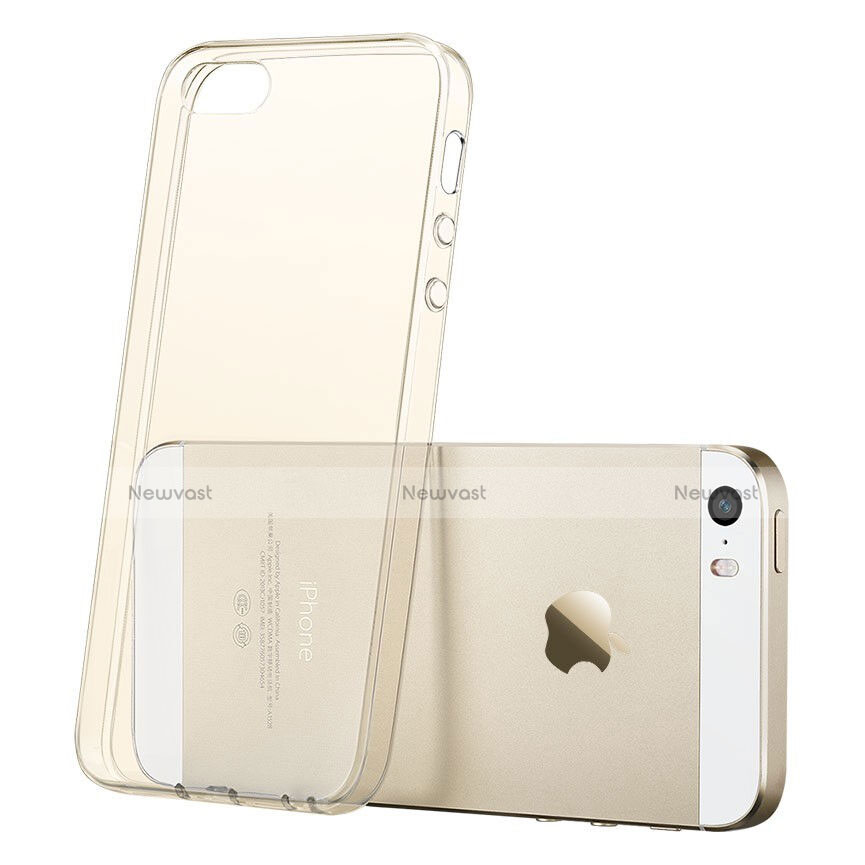 Ultra Slim Transparent Gel Soft Case for Apple iPhone 5 Gold