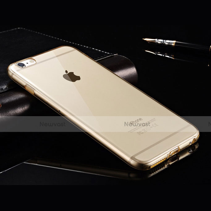 Ultra Slim Transparent Gel Soft Case for Apple iPhone 6 Gold