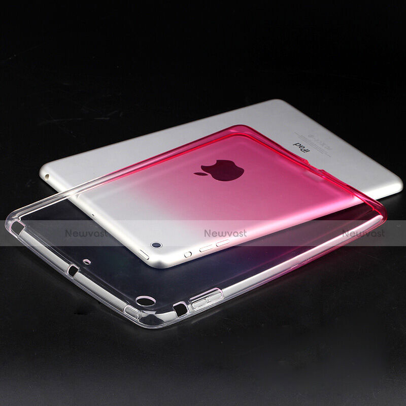 Ultra Slim Transparent Gradient Soft Case for Apple iPad Mini 3 Pink