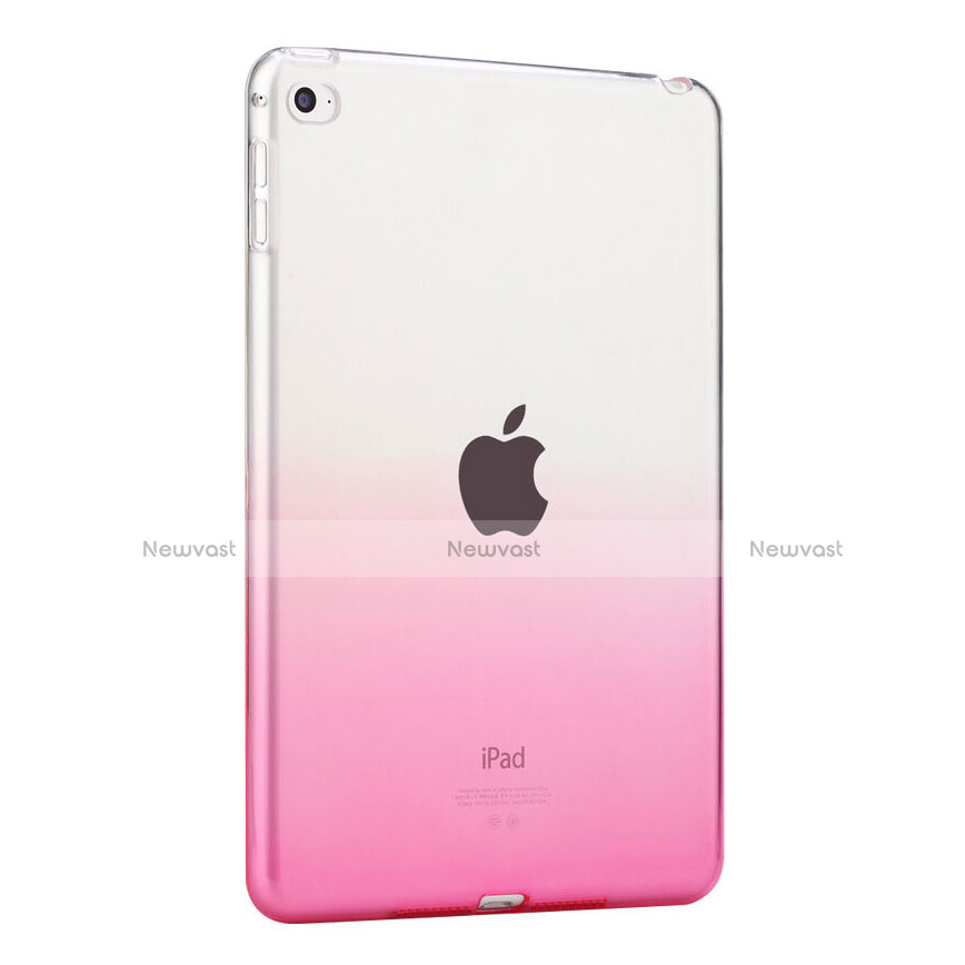 Ultra Slim Transparent Gradient Soft Case for Apple iPad Mini 4 Pink