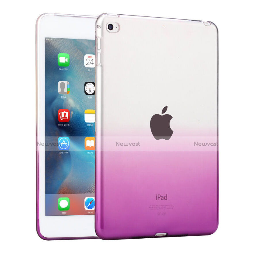 Ultra Slim Transparent Gradient Soft Case for Apple iPad Mini 4 Purple