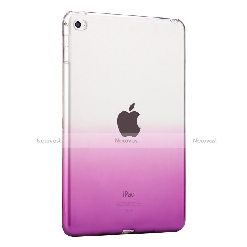 Ultra Slim Transparent Gradient Soft Case for Apple iPad Mini 4 Purple