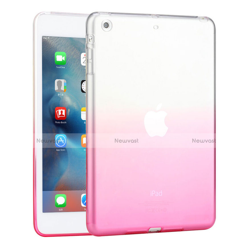 Ultra Slim Transparent Gradient Soft Case for Apple iPad Mini Pink