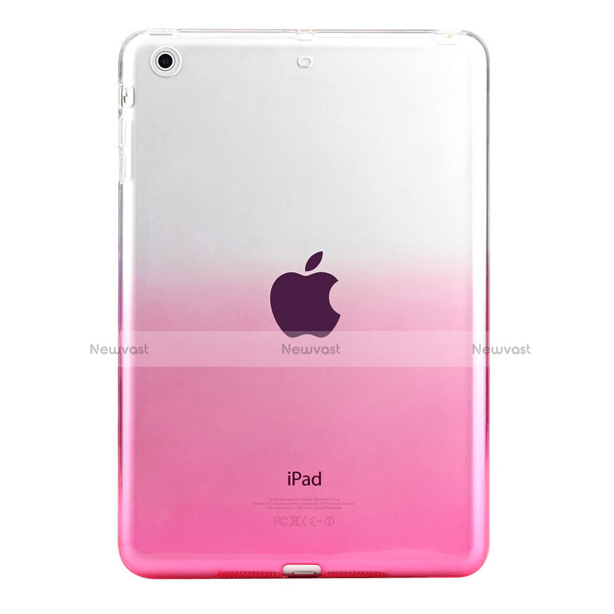 Ultra Slim Transparent Gradient Soft Case for Apple iPad Mini Pink