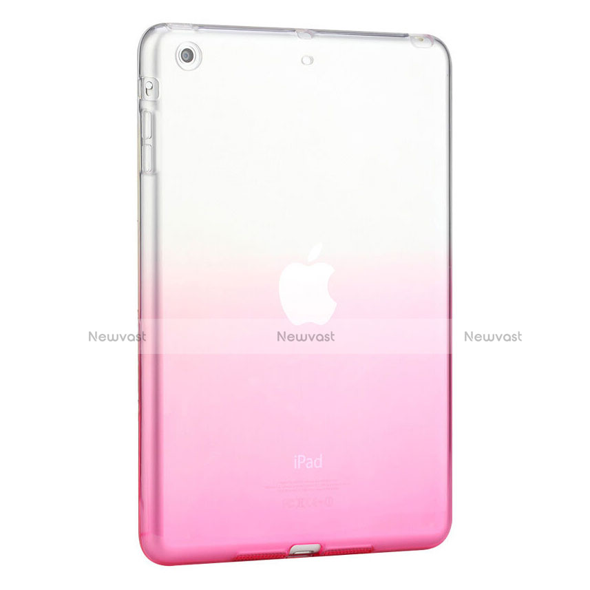 Ultra Slim Transparent Gradient Soft Case for Apple iPad Mini Pink