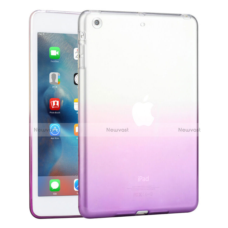 Ultra Slim Transparent Gradient Soft Case for Apple iPad Mini Purple