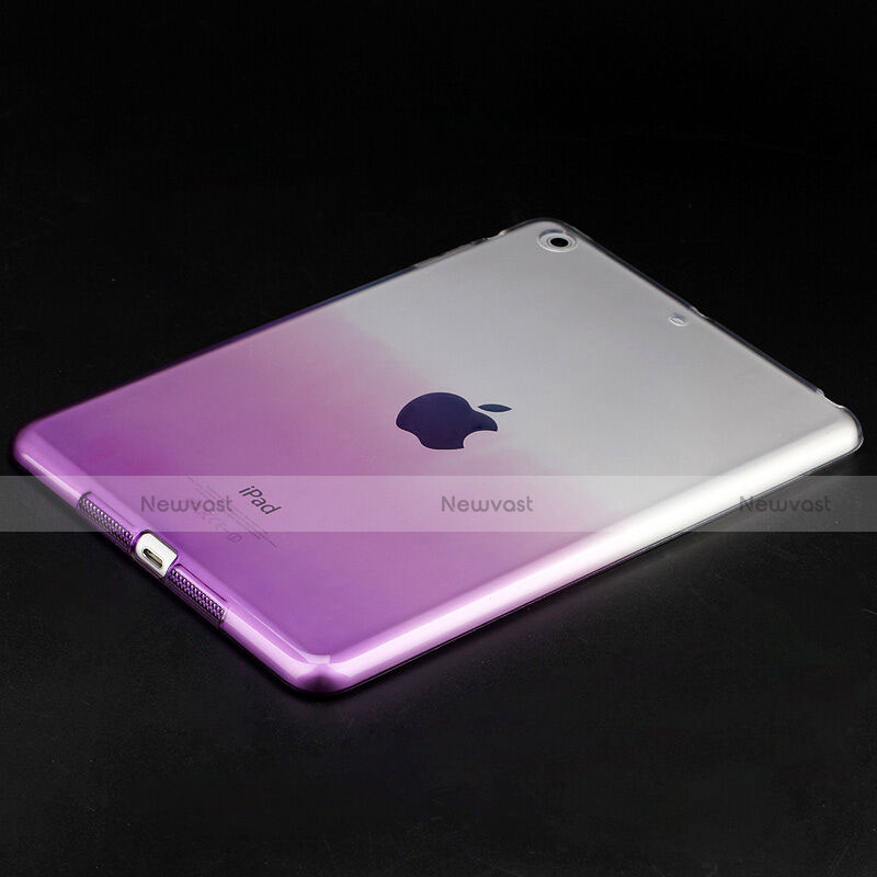 Ultra Slim Transparent Gradient Soft Case for Apple iPad Mini Purple