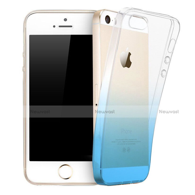 Ultra Slim Transparent Gradient Soft Case for Apple iPhone 5 Blue