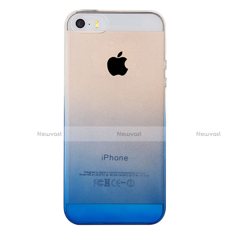 Ultra Slim Transparent Gradient Soft Case for Apple iPhone 5 Blue