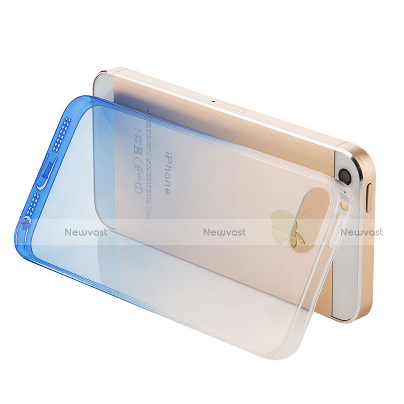 Ultra Slim Transparent Gradient Soft Case for Apple iPhone 5 Blue