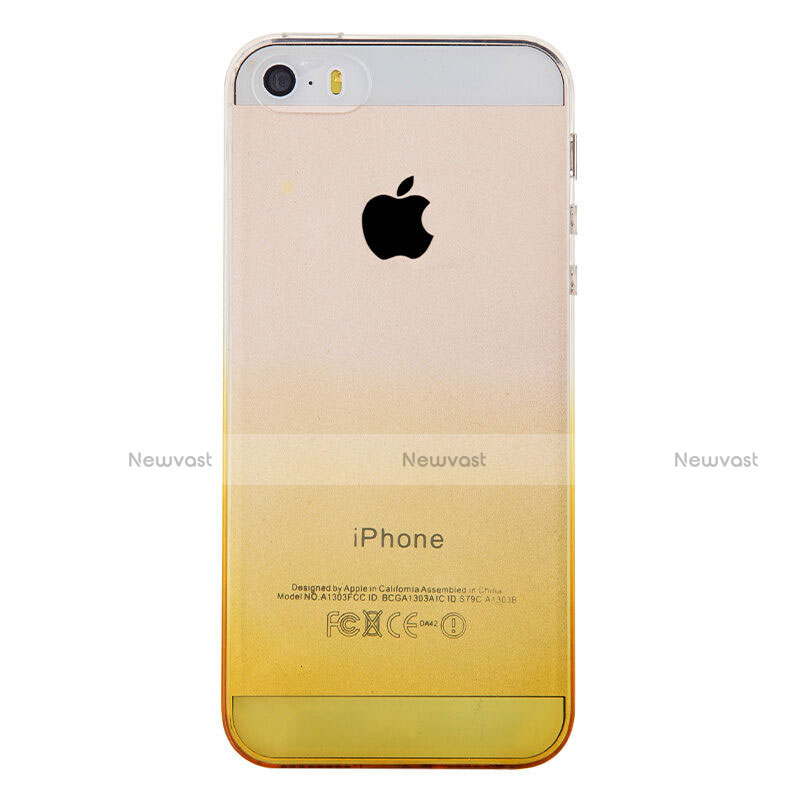 Ultra Slim Transparent Gradient Soft Case for Apple iPhone 5S Yellow