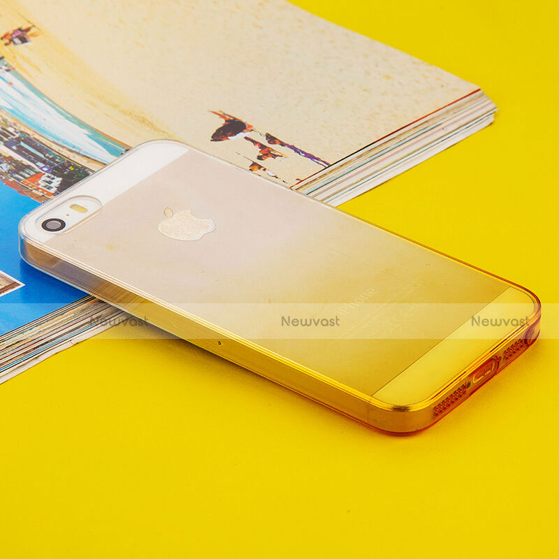 Ultra Slim Transparent Gradient Soft Case for Apple iPhone 5S Yellow