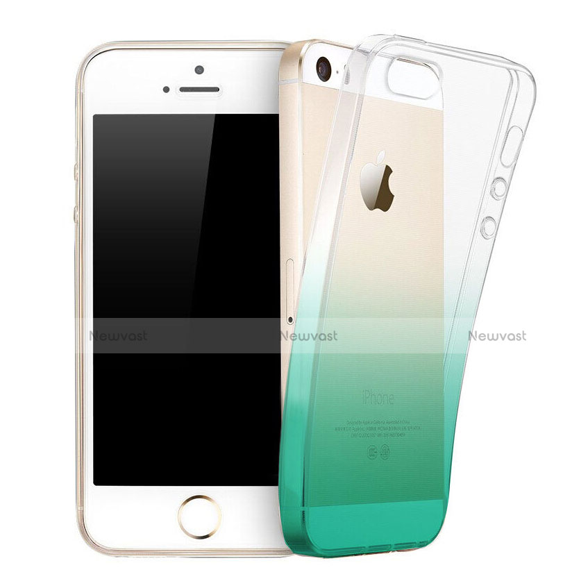 Ultra Slim Transparent Gradient Soft Case for Apple iPhone SE Green