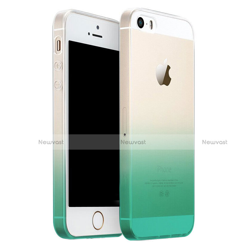 Ultra Slim Transparent Gradient Soft Case for Apple iPhone SE Green