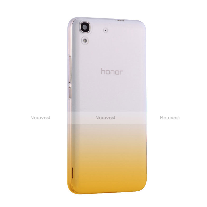 Ultra Slim Transparent Gradient Soft Case for Huawei Honor 4A Yellow