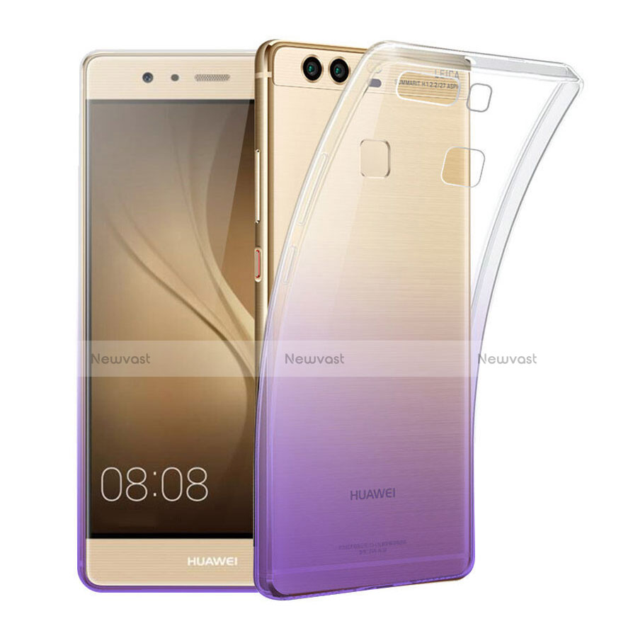 Ultra Slim Transparent Gradient Soft Case for Huawei P9 Plus Purple