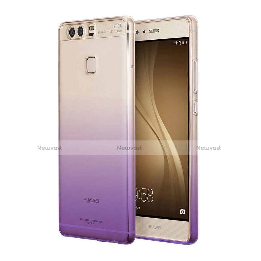 Ultra Slim Transparent Gradient Soft Case for Huawei P9 Purple