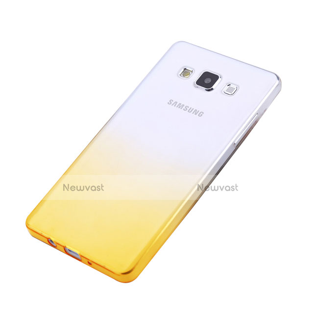 Ultra Slim Transparent Gradient Soft Case for Samsung Galaxy A5 Duos SM-500F Yellow