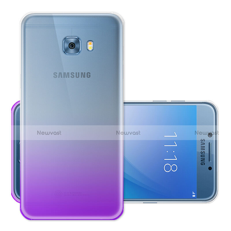 Ultra Slim Transparent Gradient Soft Case for Samsung Galaxy C5 Pro C5010 Purple