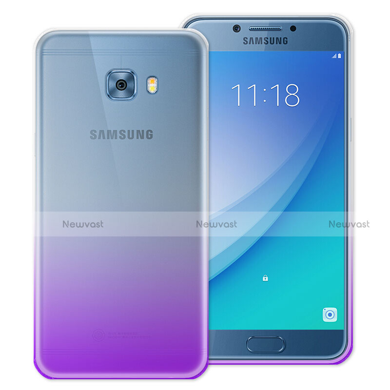 Ultra Slim Transparent Gradient Soft Case for Samsung Galaxy C5 Pro C5010 Purple