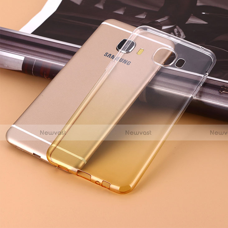 Ultra Slim Transparent Gradient Soft Case for Samsung Galaxy C7 SM-C7000 Yellow