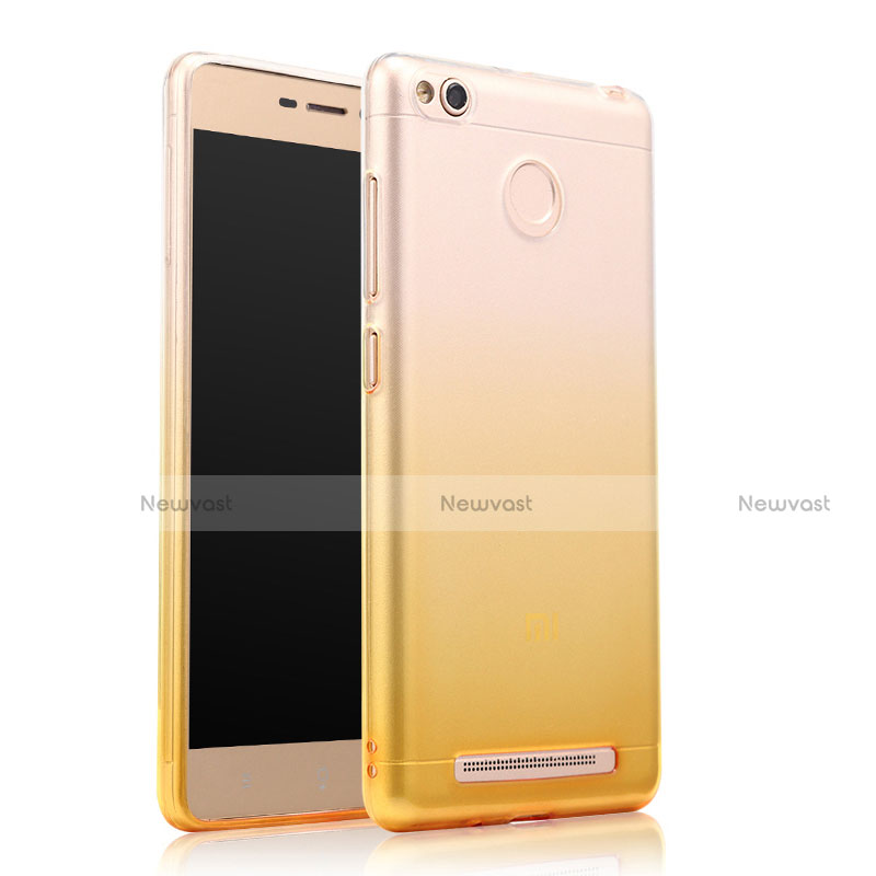 Ultra Slim Transparent Gradient Soft Case for Xiaomi Redmi 3 High Edition Yellow