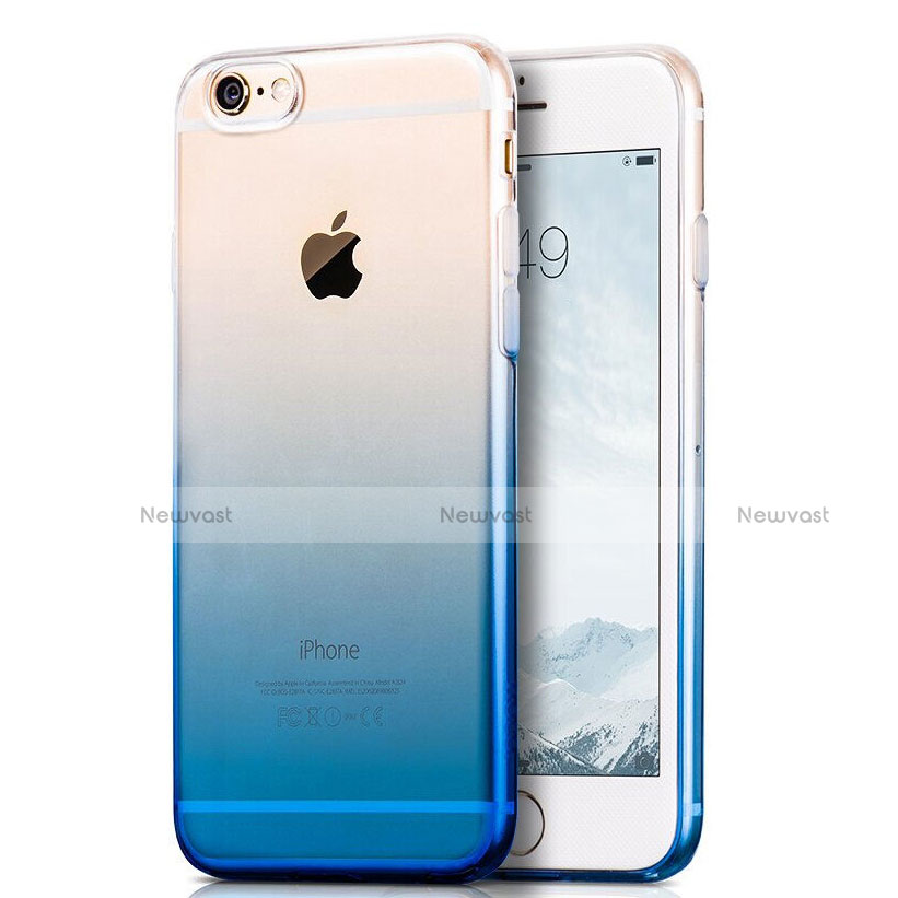 Ultra Slim Transparent Gradient Soft Case Z01 for Apple iPhone 6 Plus Blue