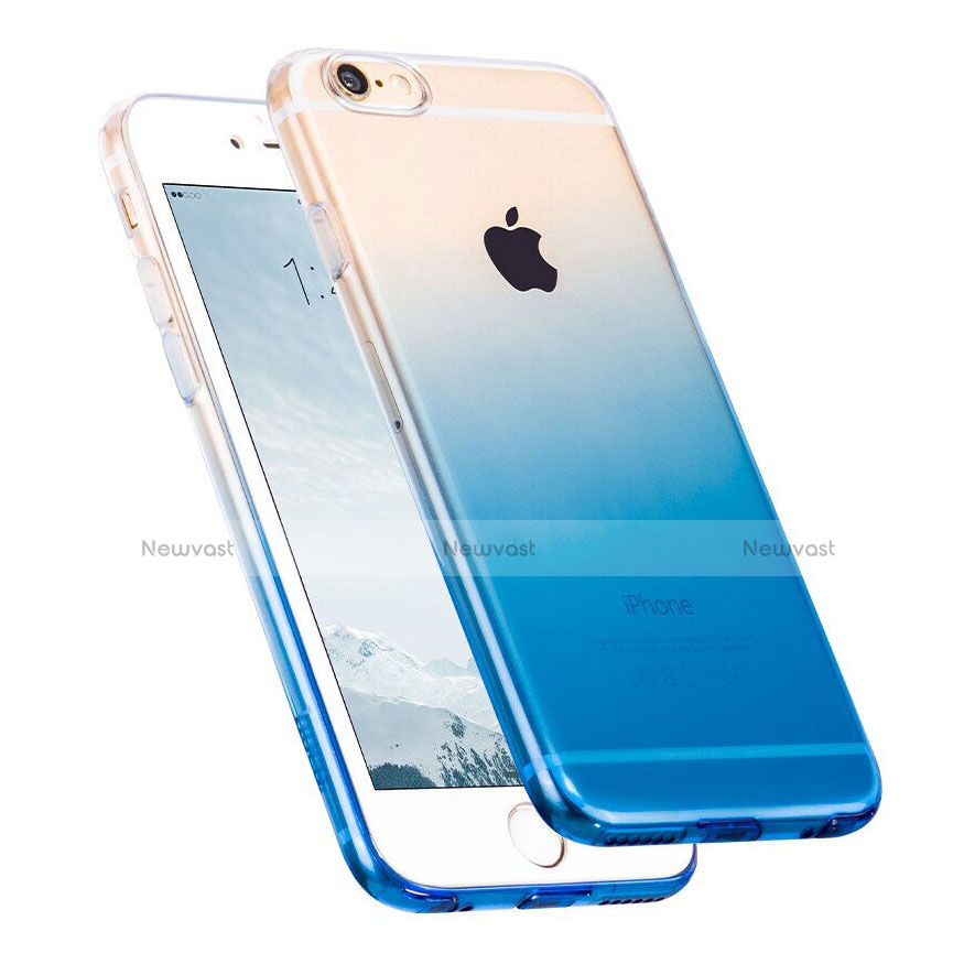 Ultra Slim Transparent Gradient Soft Case Z01 for Apple iPhone 6 Plus Blue