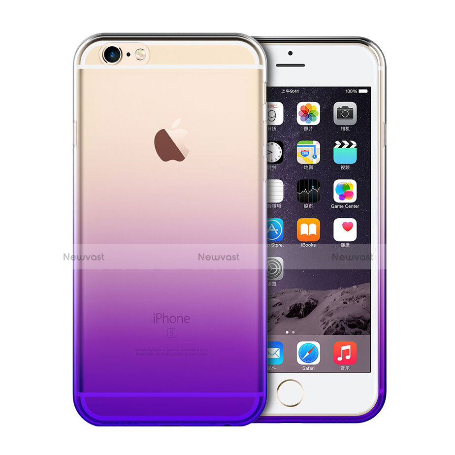 Ultra Slim Transparent Gradient Soft Case Z01 for Apple iPhone 6S Plus Purple