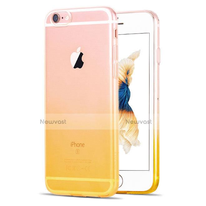 Ultra Slim Transparent Gradient Soft Case Z01 for Apple iPhone 6S Plus Yellow