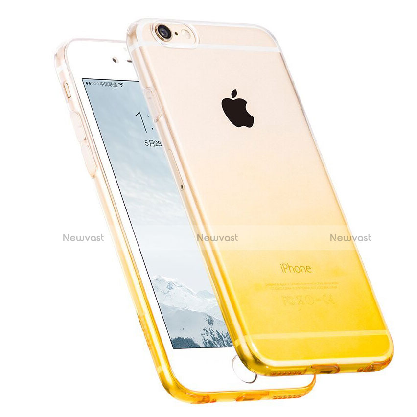 Ultra Slim Transparent Gradient Soft Case Z01 for Apple iPhone 6S Plus Yellow