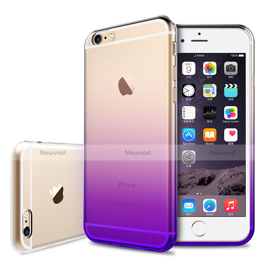 Ultra Slim Transparent Gradient Soft Case Z01 for Apple iPhone 6S Purple