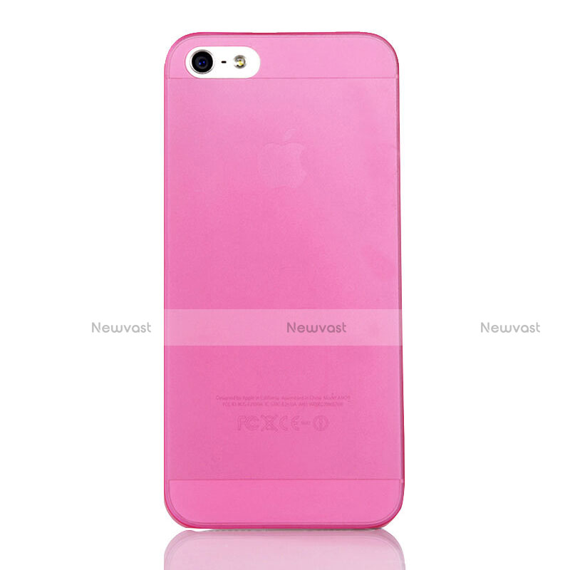 Ultra Slim Transparent Matte Finish Cover for Apple iPhone 5 Hot Pink