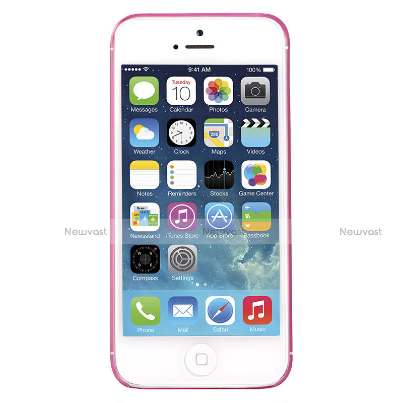 Ultra Slim Transparent Matte Finish Cover for Apple iPhone 5 Hot Pink