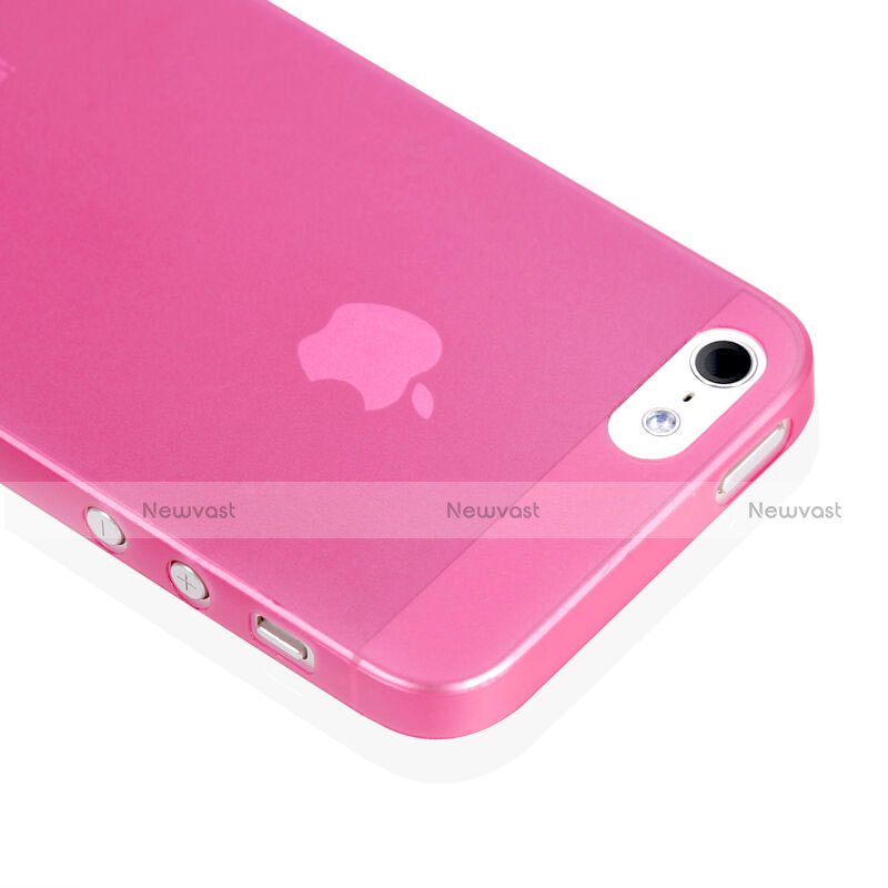 Ultra Slim Transparent Matte Finish Cover for Apple iPhone 5 Hot Pink