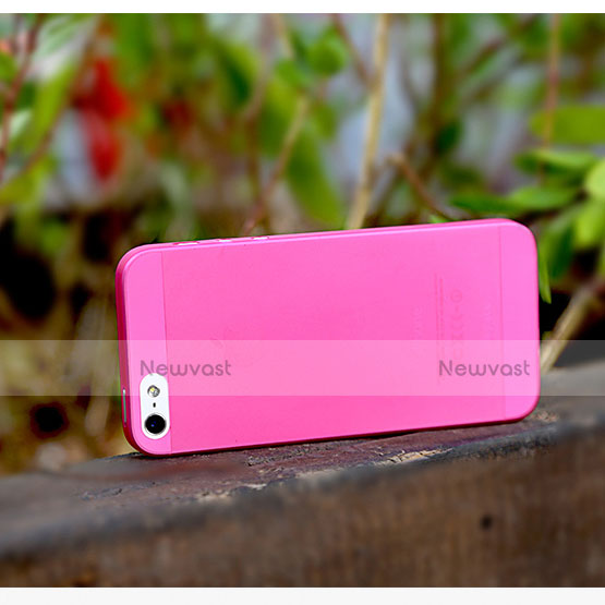 Ultra Slim Transparent Matte Finish Cover for Apple iPhone 5 Hot Pink